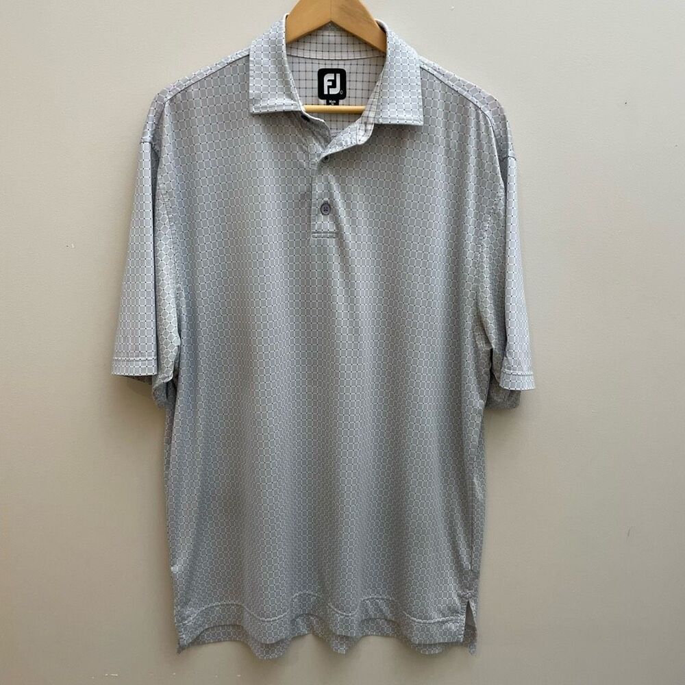 FootJoy Polo Shirt Mens Size Large Gray Embroidered Logo Golf